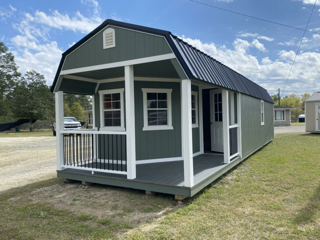 New Deluxe Railing 1 - Sheds Near Me